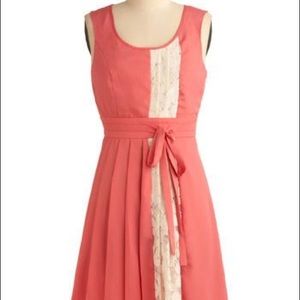 ModCloth coral and cream dress